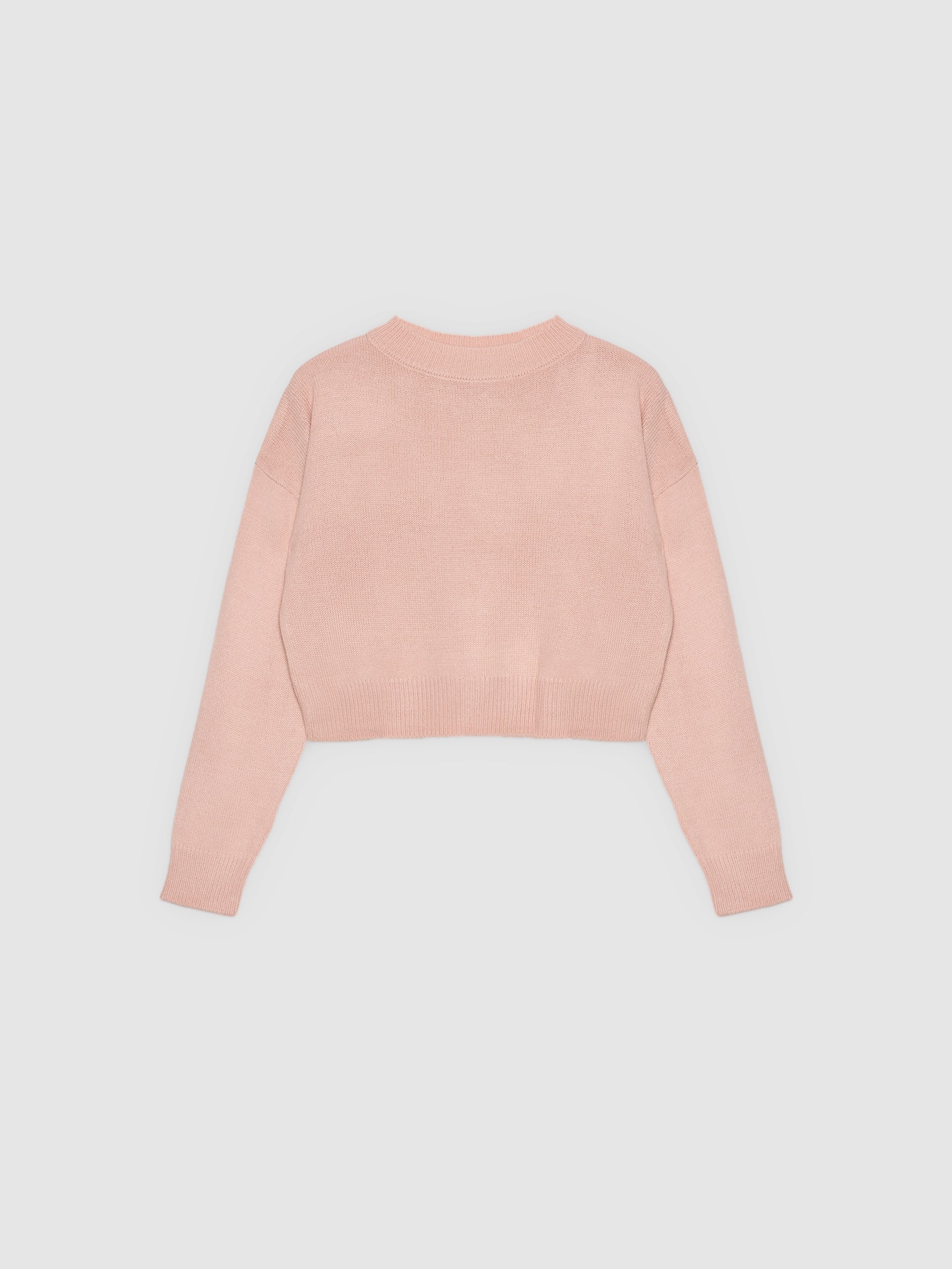 Crewneck jumper light pink middle front view