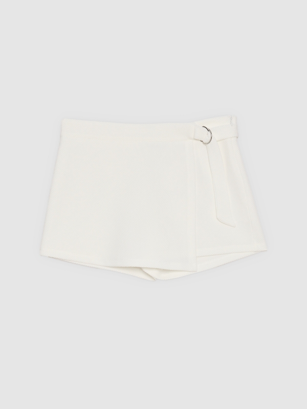  Skort with metal buckle white front view