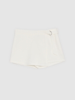 %Pto% Skort with metal buckle white front view