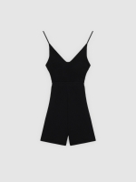 %Pto% Flowing jumpsuit black front view
