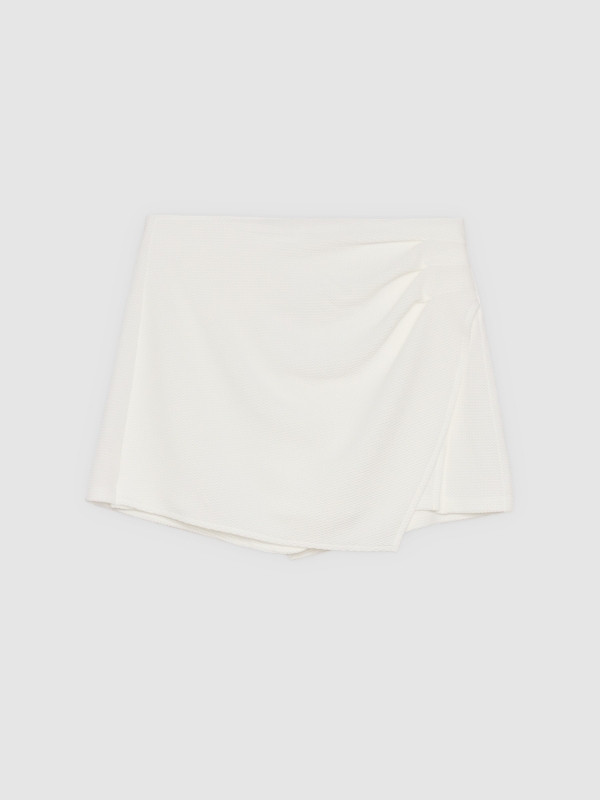  Falda pantalón mini blanco vista frontal