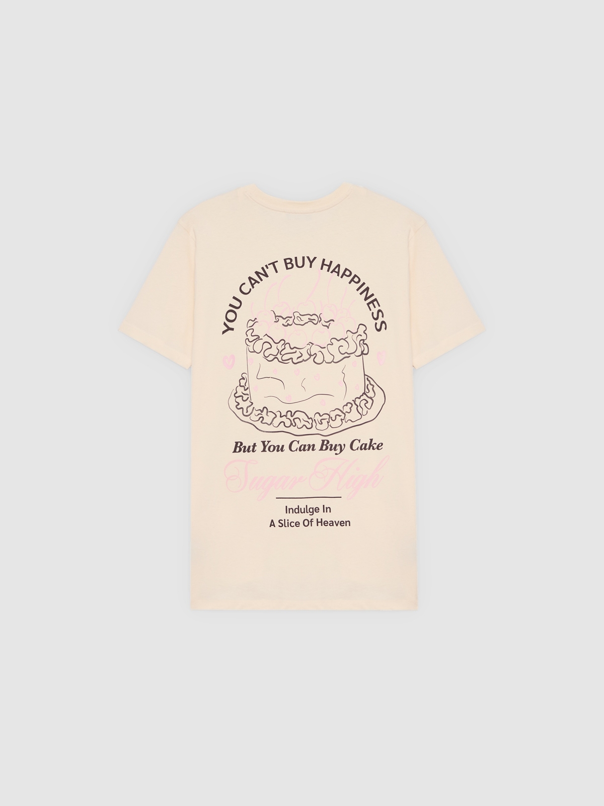 Camiseta Oversize Estampada crua vista traseira