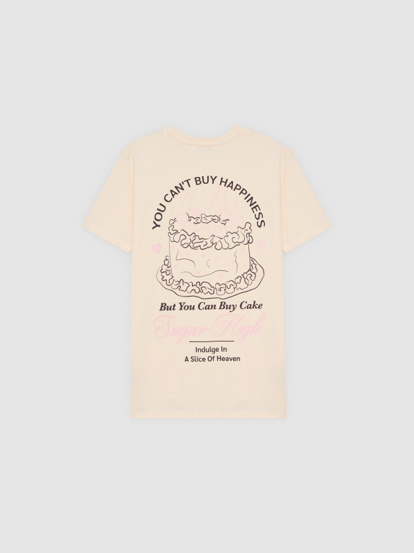 Camiseta Oversize Estampada crua vista traseira