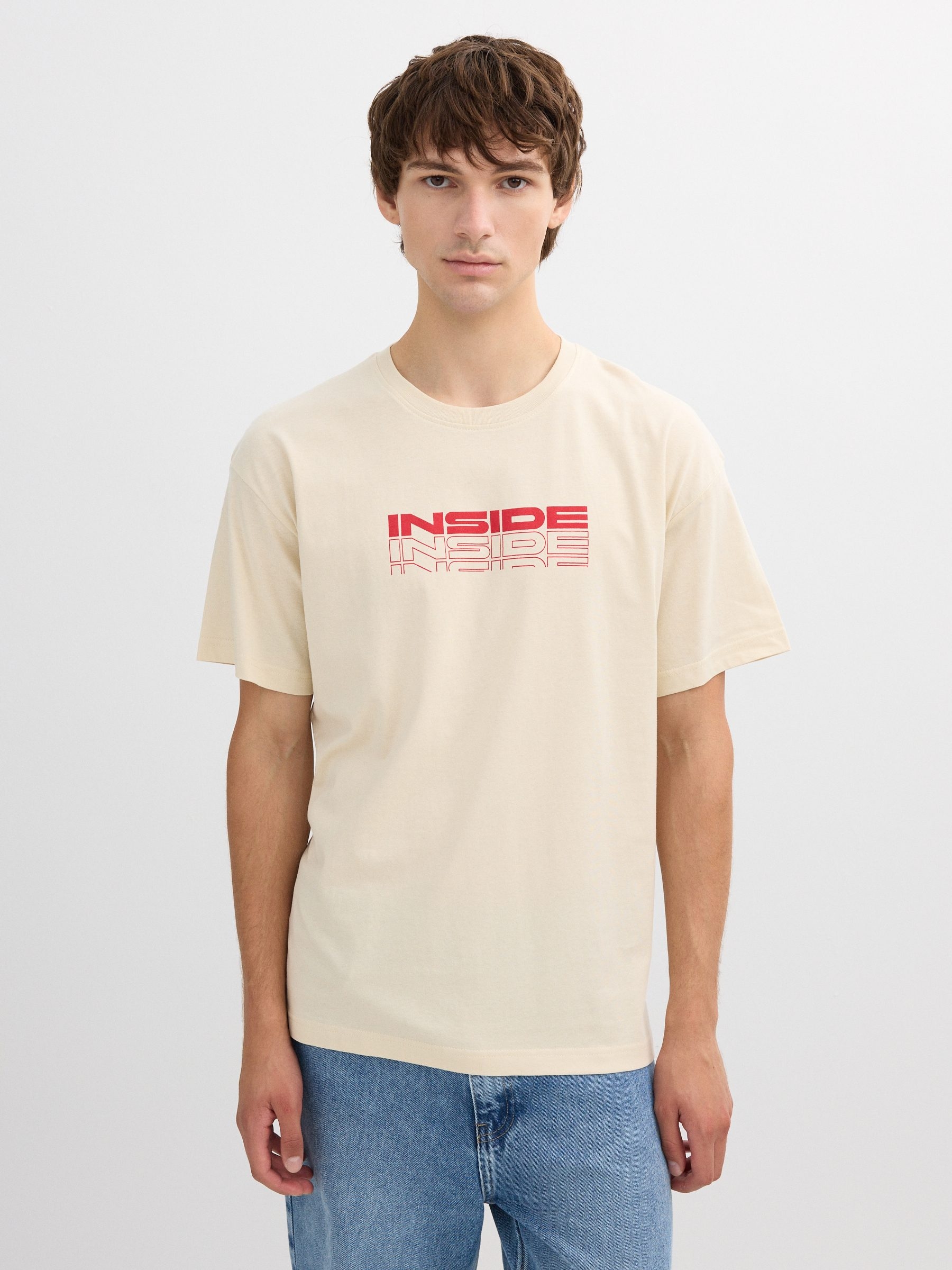 Camiseta logo Inside, Beige, L