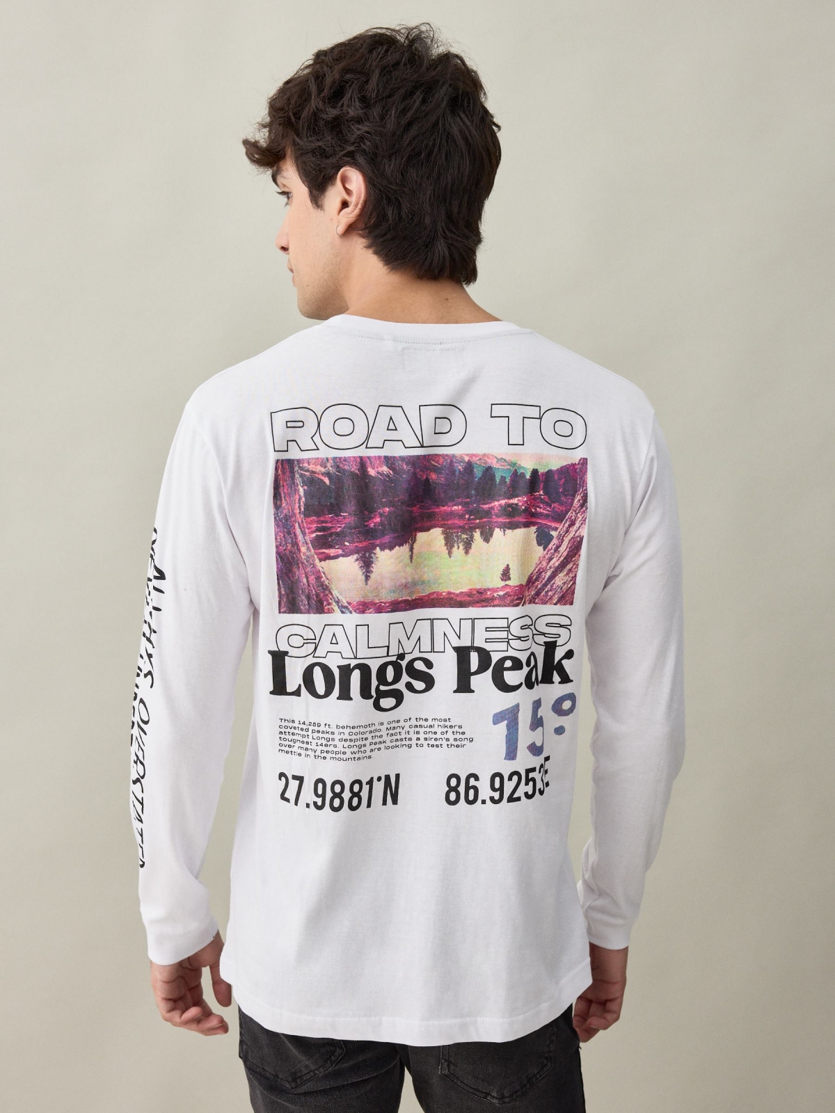 Camiseta print fotografía blanco vista media trasera