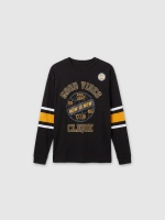 %Pto% Camiseta print deportivo negro vista frontal