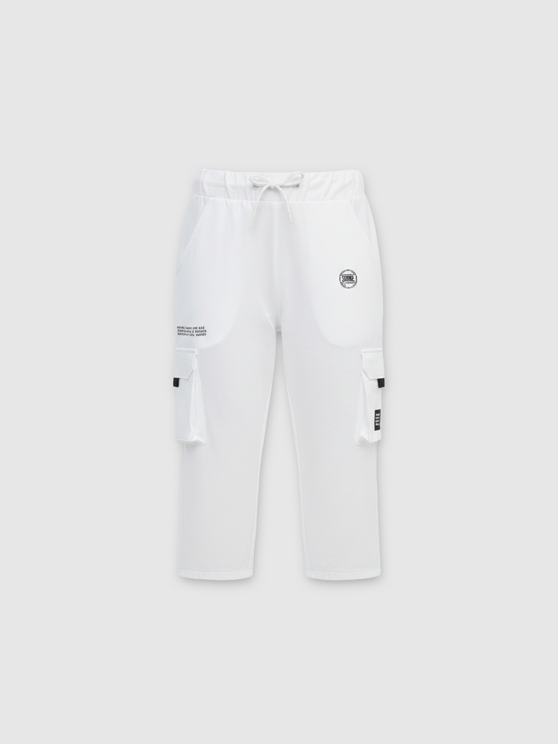 Pantalón jogger con bolsillos blanco vista general frontal