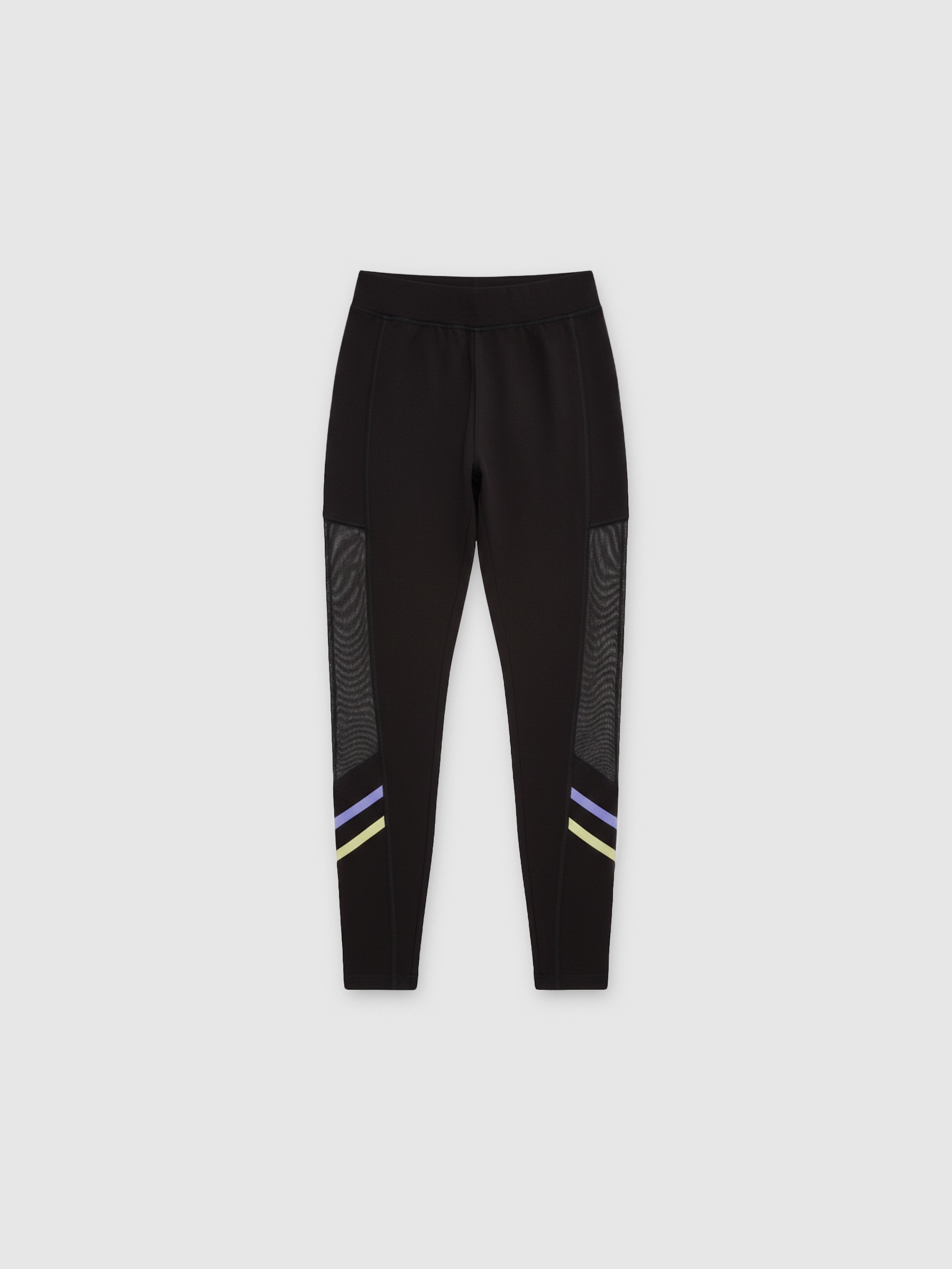 Legging with contrasts black front view