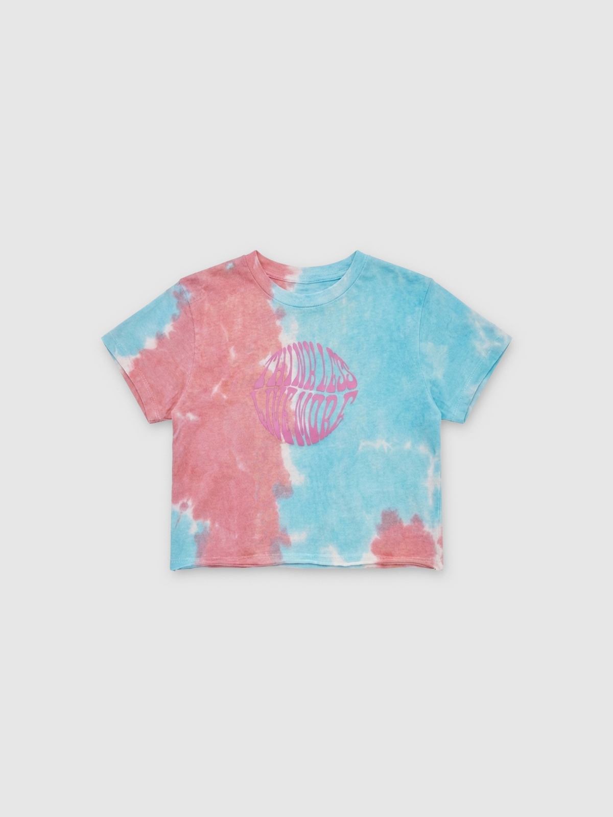 %Pto% Camiseta tie dye con estampado azul claro vista frontal