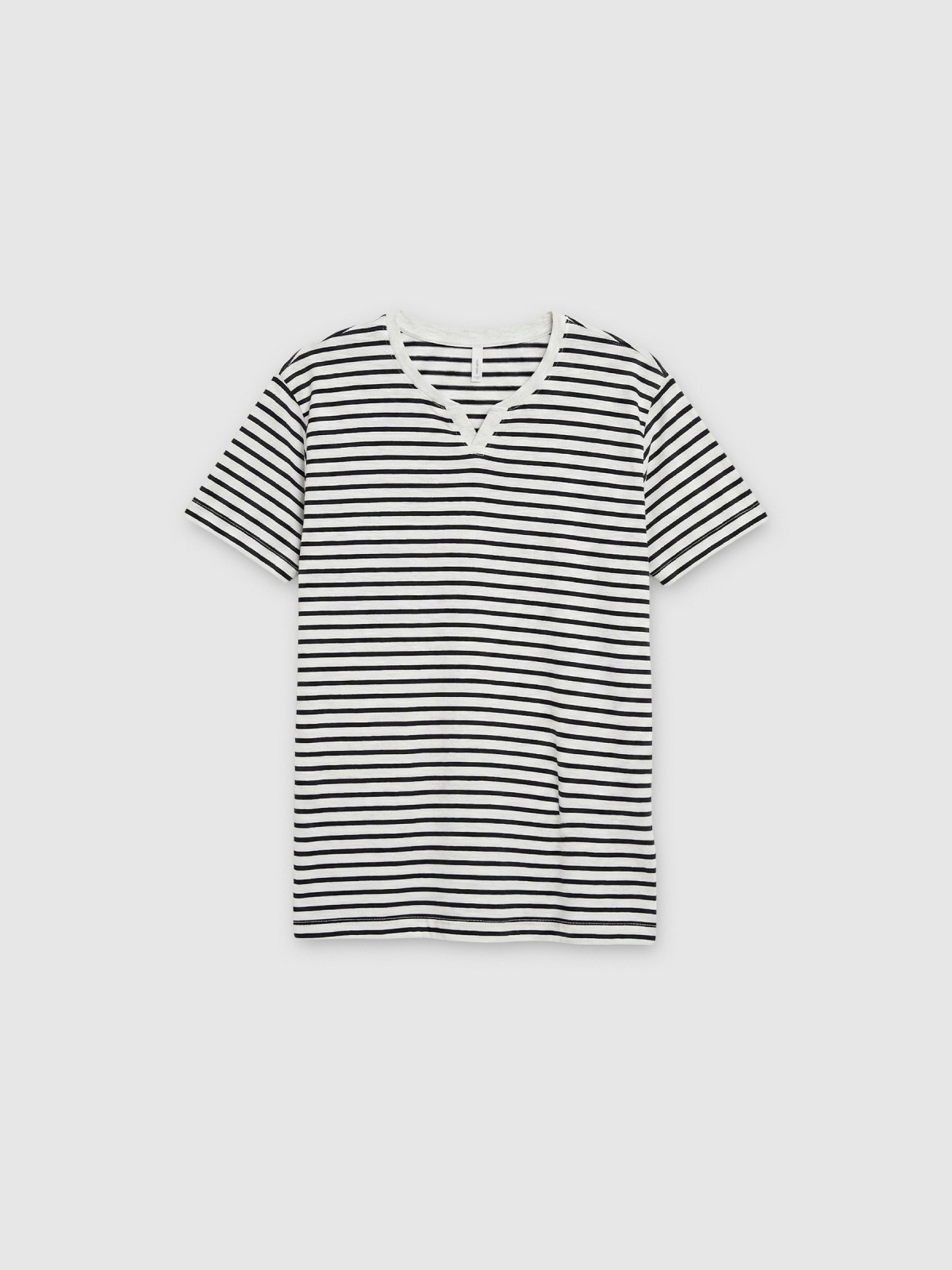 %Pto% Striped pajama shorts grey front view upper part