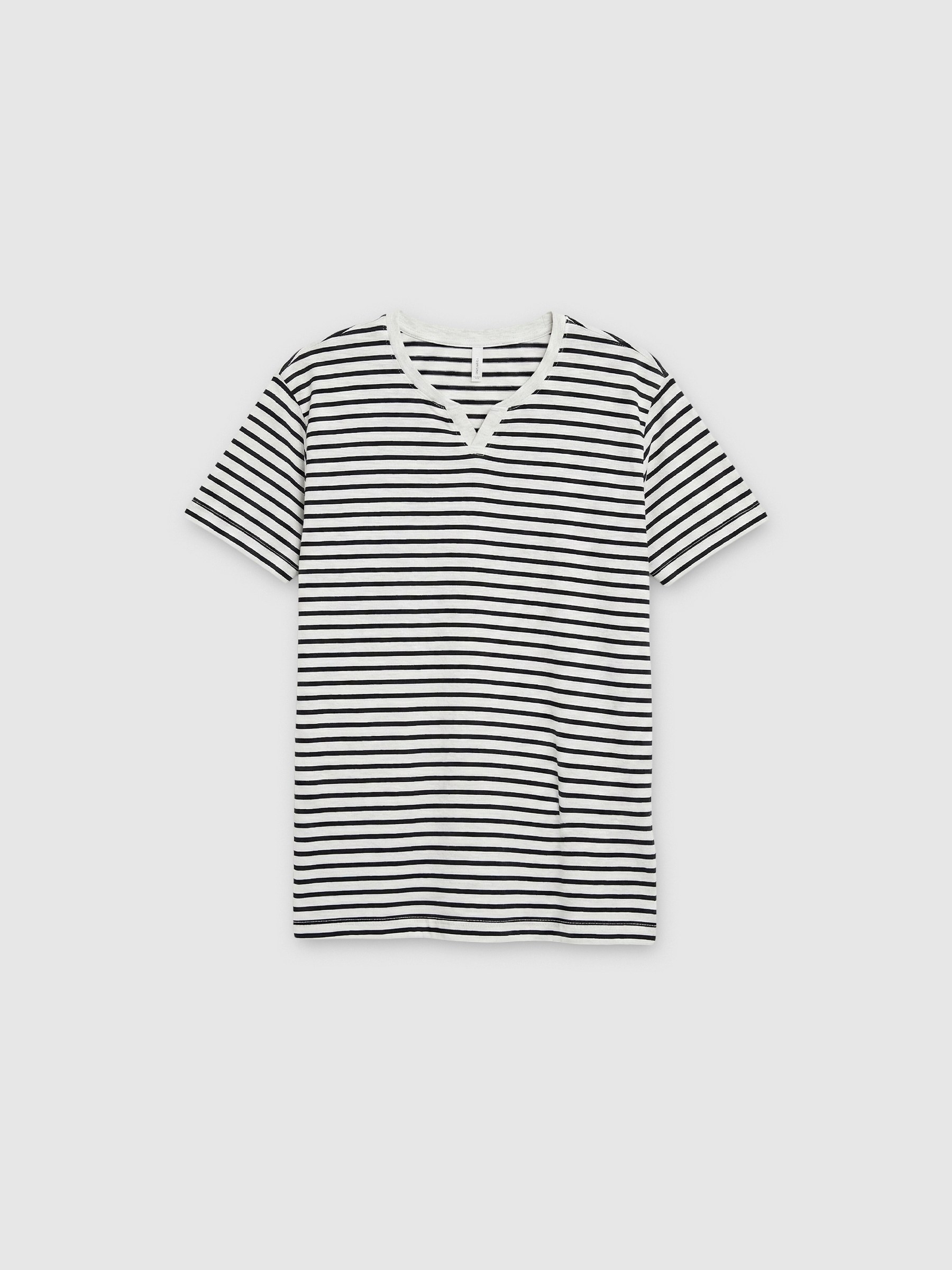 Striped pajama shorts grey front view