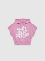 %Pto% T-shirt com capuz de Malibu magenta vista frontal