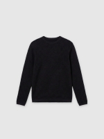%Pto% Basic ribbed sweater black front view