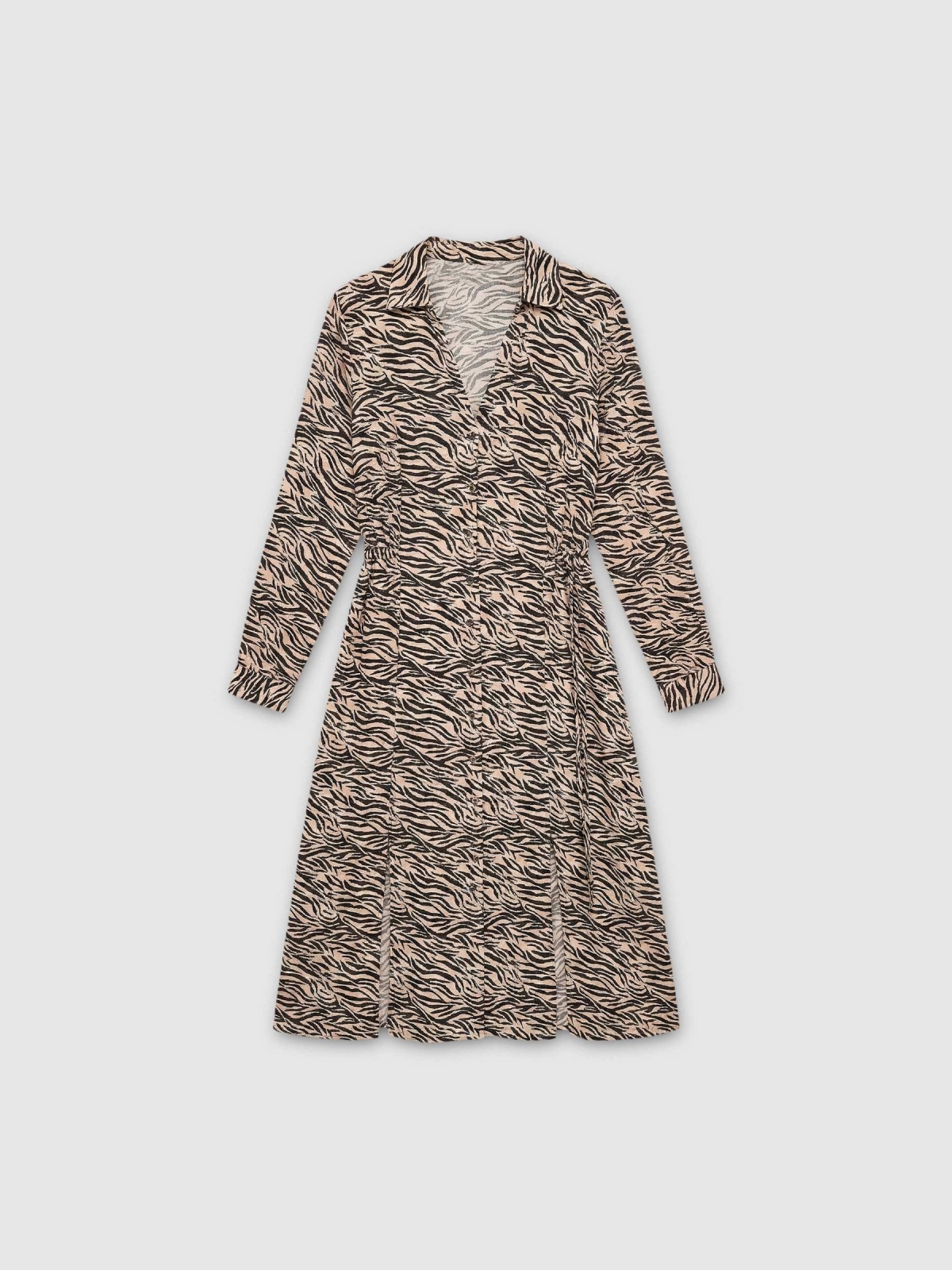 %Pto% Midi shirt dress multicolor front view