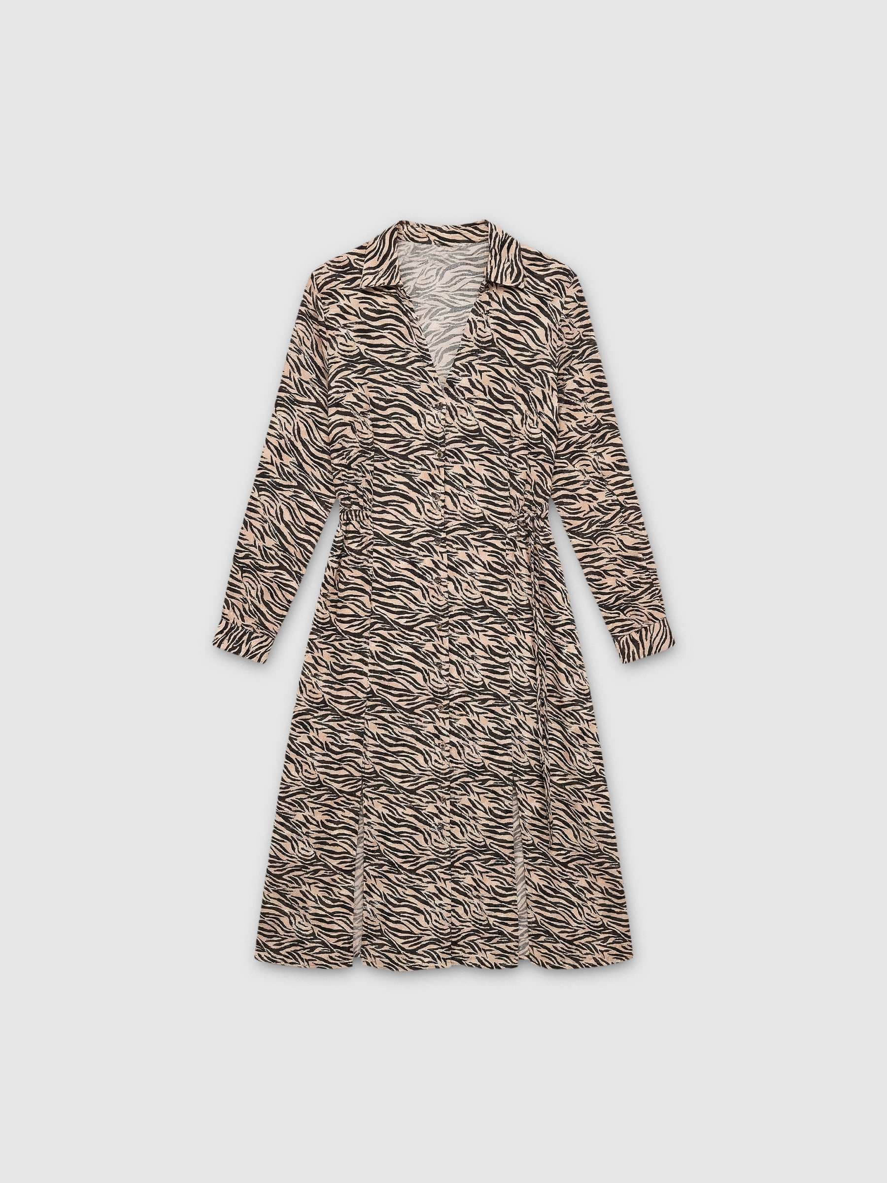 Midi shirt dress multicolor middle front view