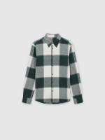 %Pto% Checked flannel shirt beige front view