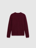 %Pto% Basic ribbed sweater burgundy front view