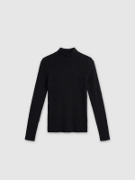 %Pto% Jersey negro rin cuello alto negro vista frontal