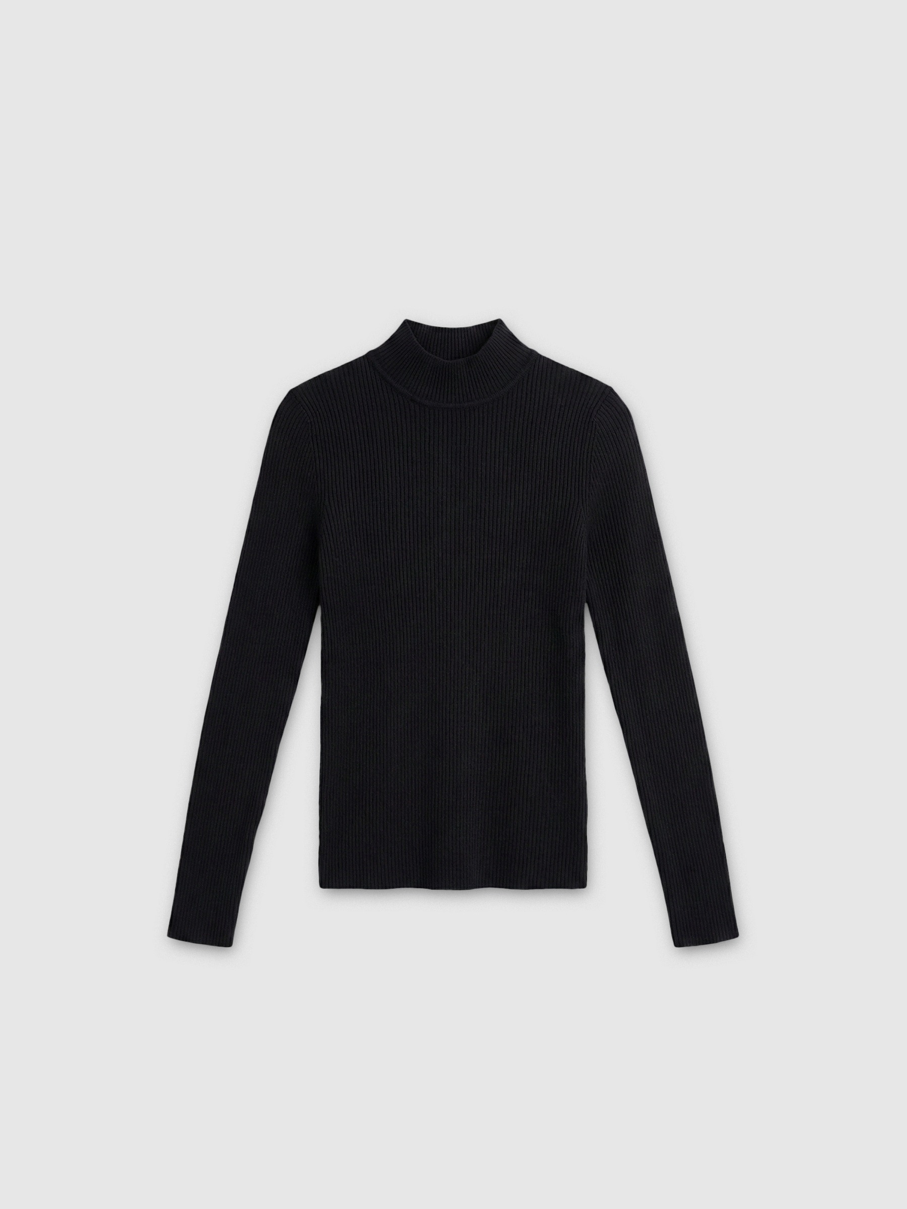 Jersey negro rin cuello alto negro vista media frontal