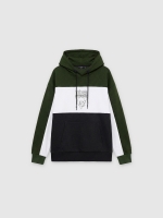 %Pto% Oversize sweatshirt with green hood black front view