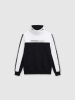 %Pto% Colour block cowl neck sweatshirt black front view