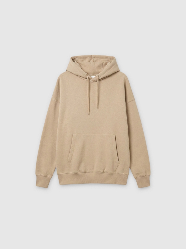  Sudadera básica con capucha arena vista frontal