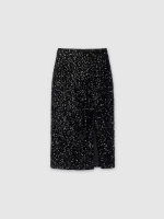 %Pto% Black sequin skirt black front view