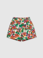 %Pto% Pantalón corto fluido floral multicolor vista frontal