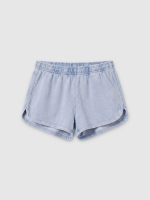 %Pto% Shorts felpa tiro alto azul vista frontal
