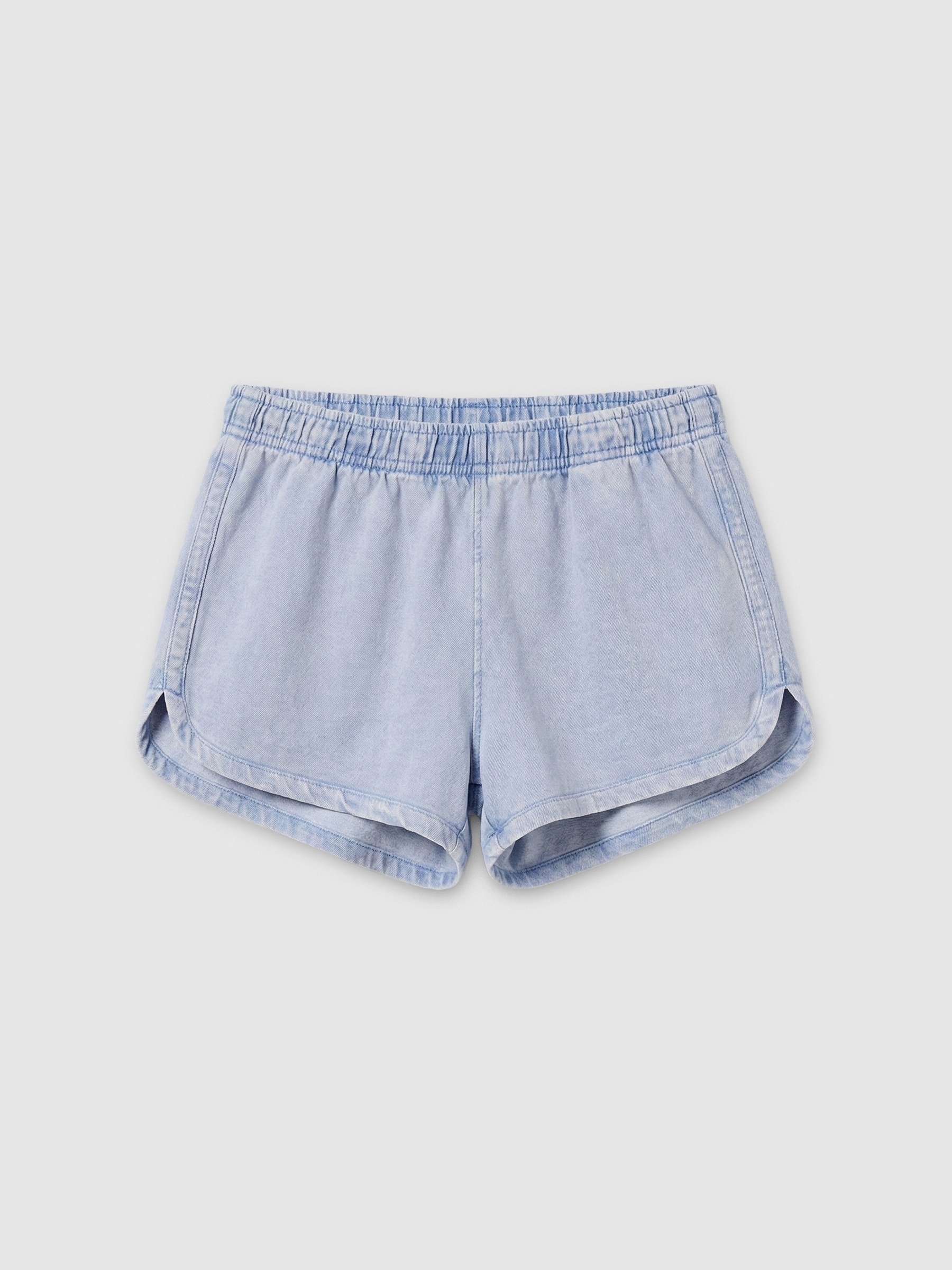 Shorts felpa tiro alto azul vista media frontal