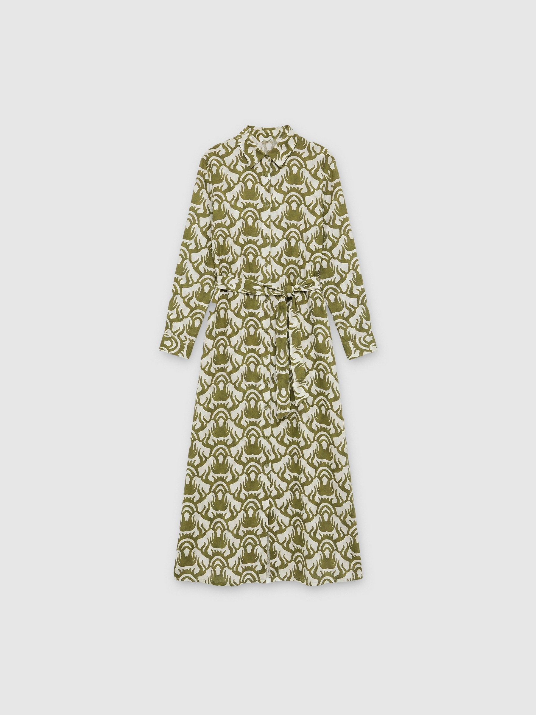 Vestido camisero maxi estampado