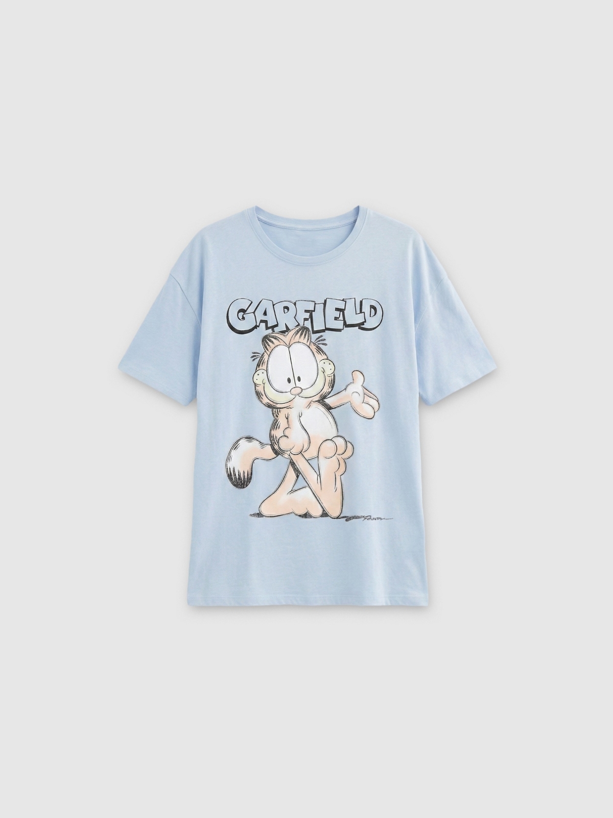 %Pto% Short-sleeve Garfield t-shirt light blue front view