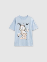 %Pto% Short-sleeve Garfield t-shirt light blue front view