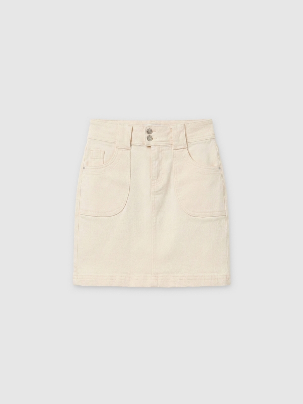  Falda mini ajustada beige vista frontal