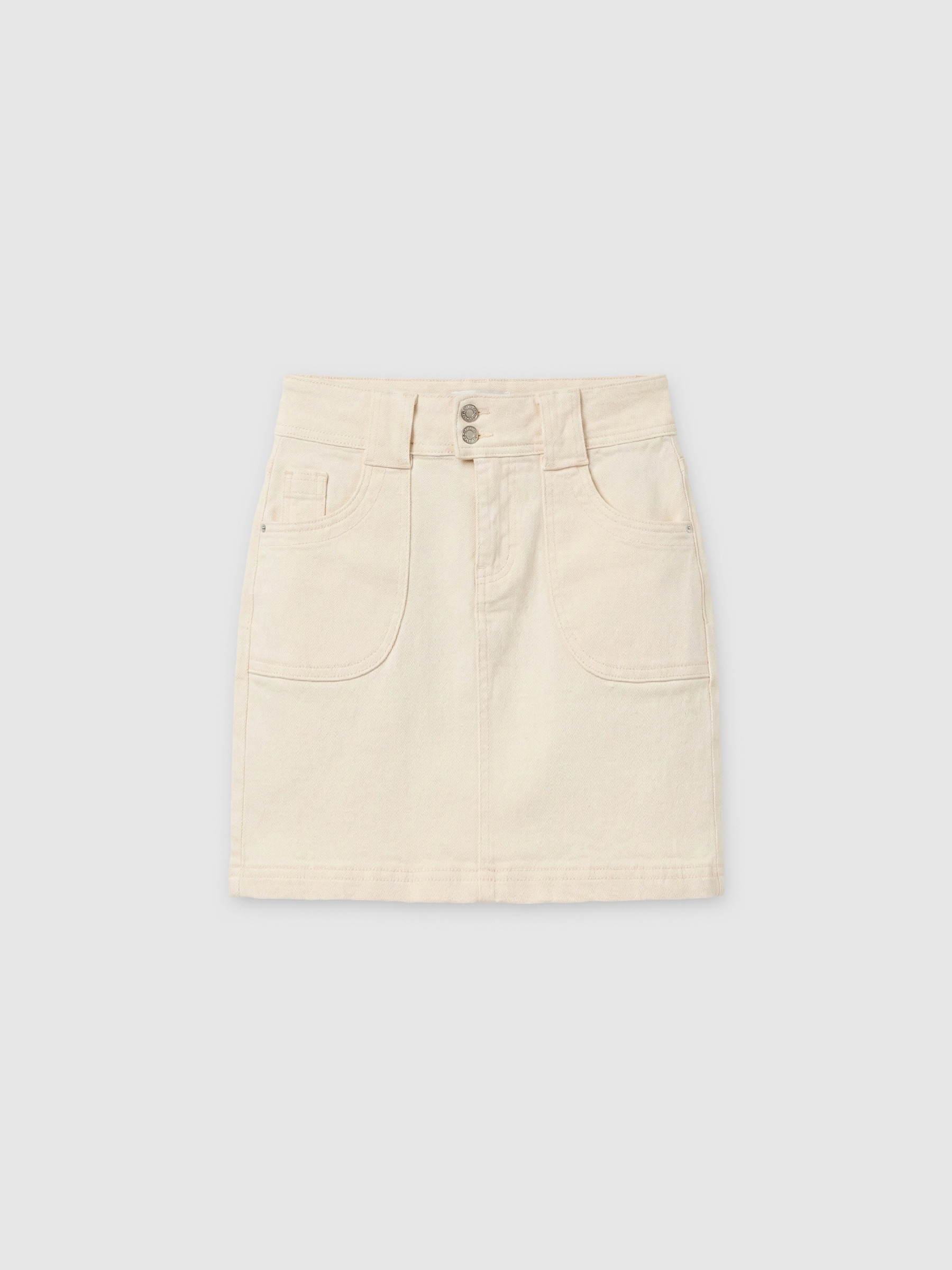 Falda mini ajustada beige vista media frontal
