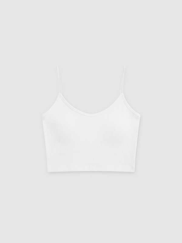  Top tirantes canalé blanco vista frontal