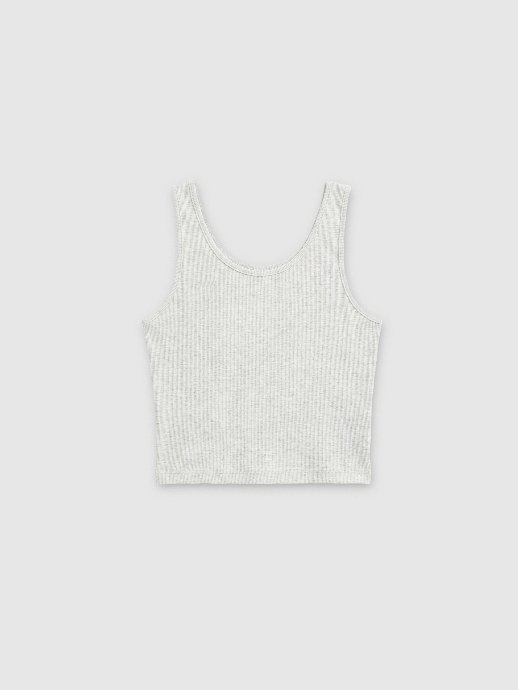 Basic sleeveless top light grey vigore middle front view