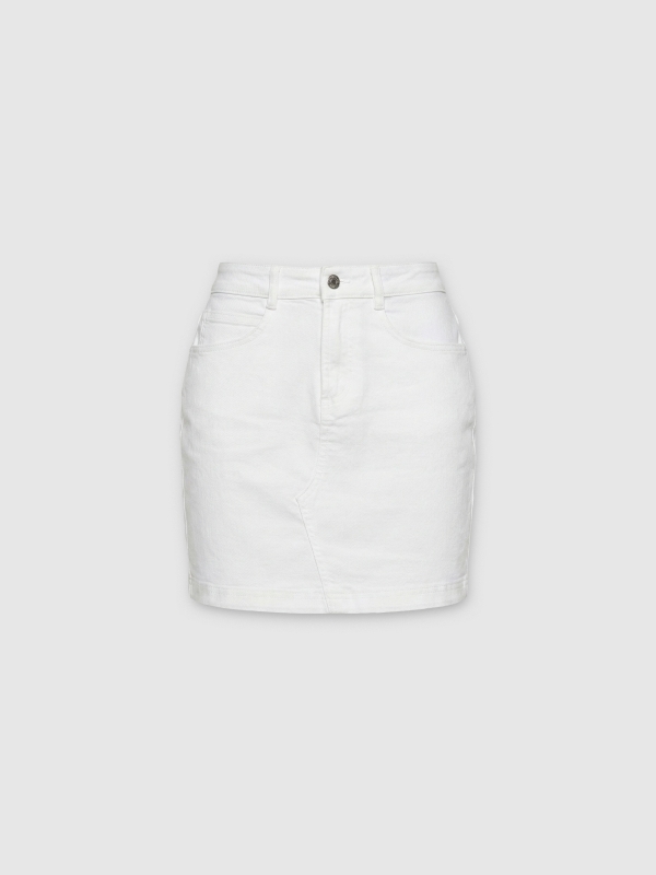 Basic twill skirt white front view