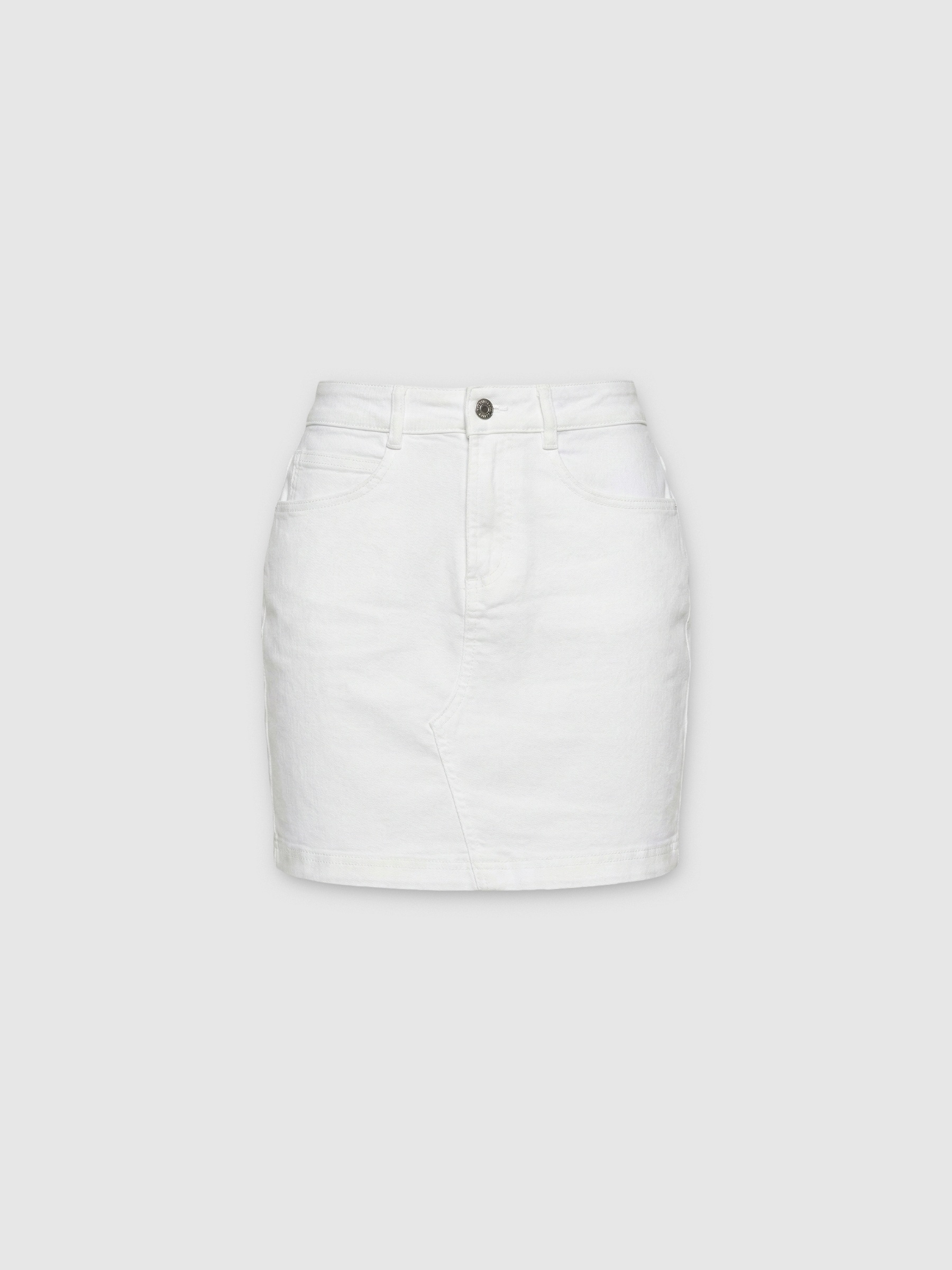 Basic twill skirt white middle front view