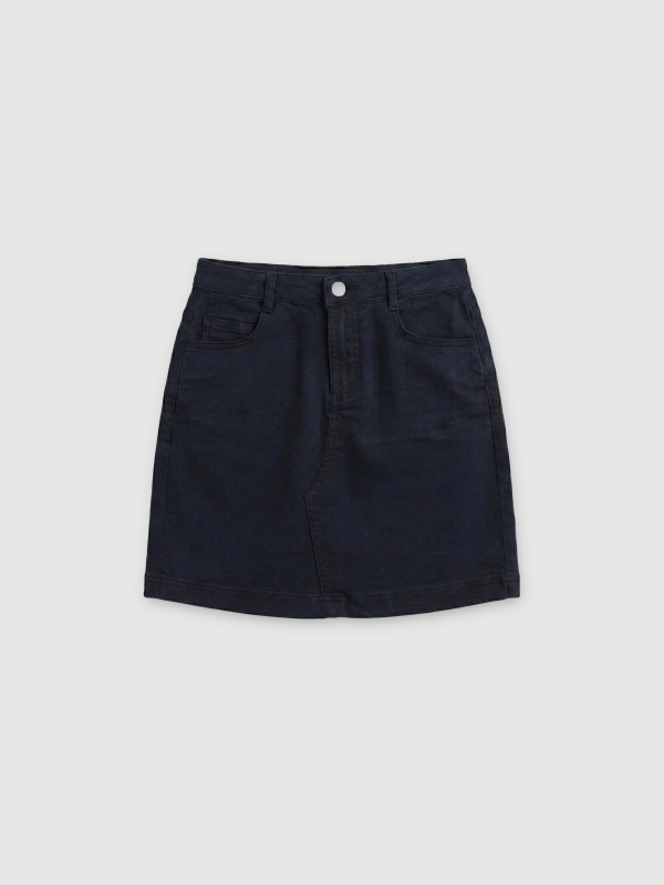  Basic twill skirt black front view