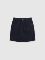 %Pto% Basic twill skirt black front view