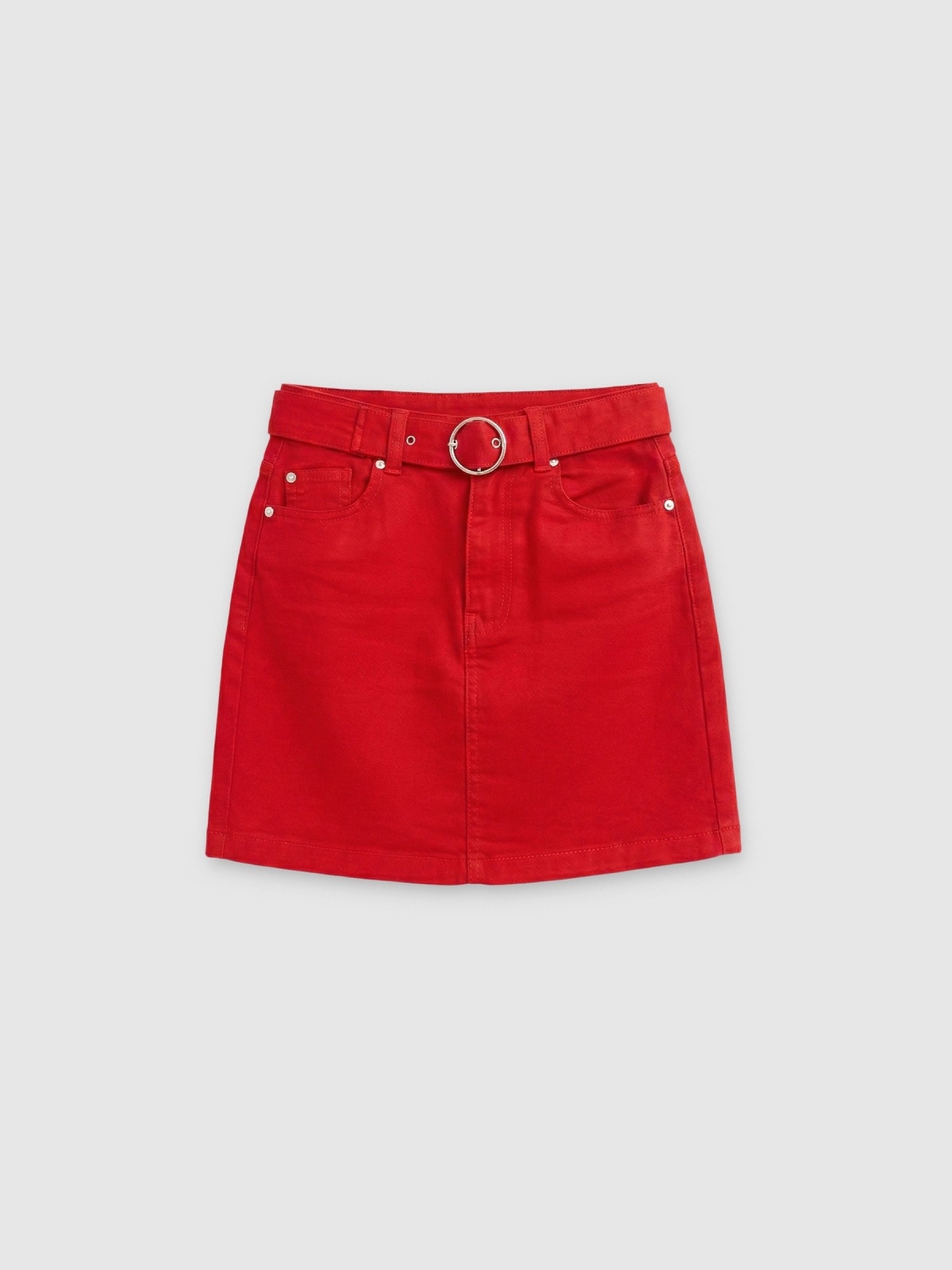 %Pto% Skirt belt buckle red front view