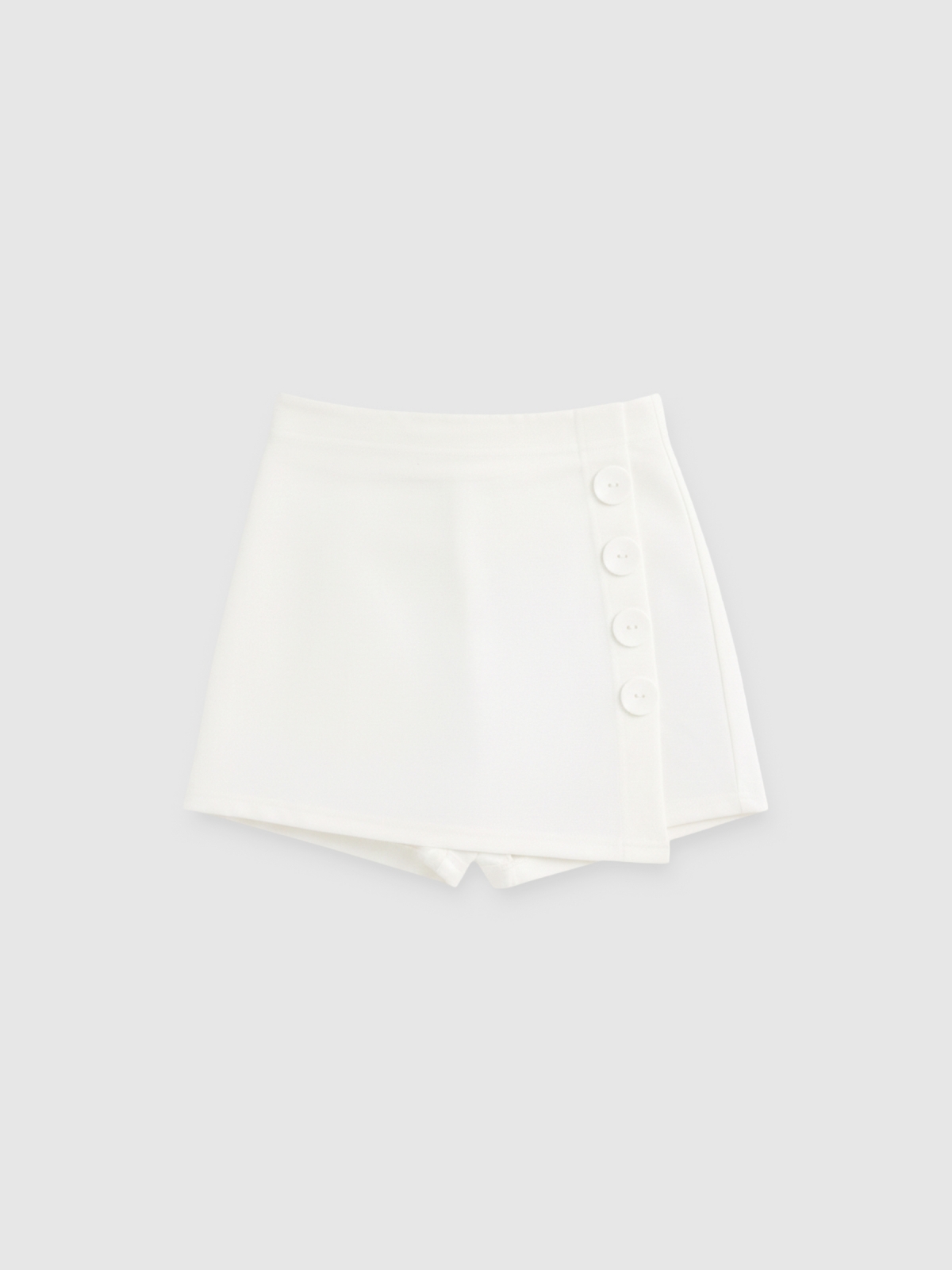 %Pto% Falda pantalón botones blanco vista frontal