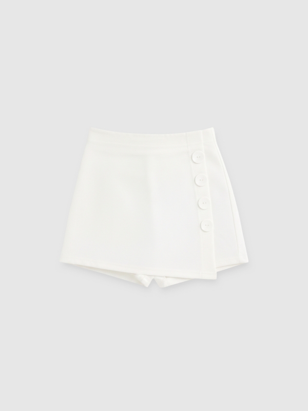  Buttoned skort white front view
