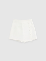 %Pto% Falda pantalón botones blanco vista frontal