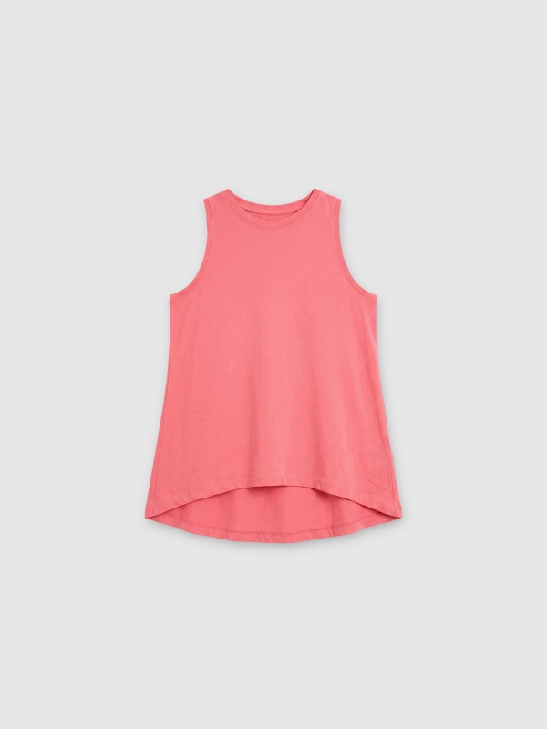  Camiseta abertura espalda rosa vista frontal