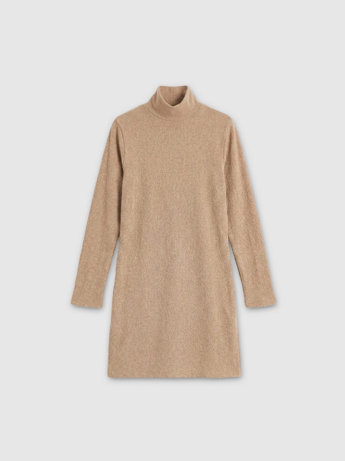 %Pto% Long slit jumper brown front view