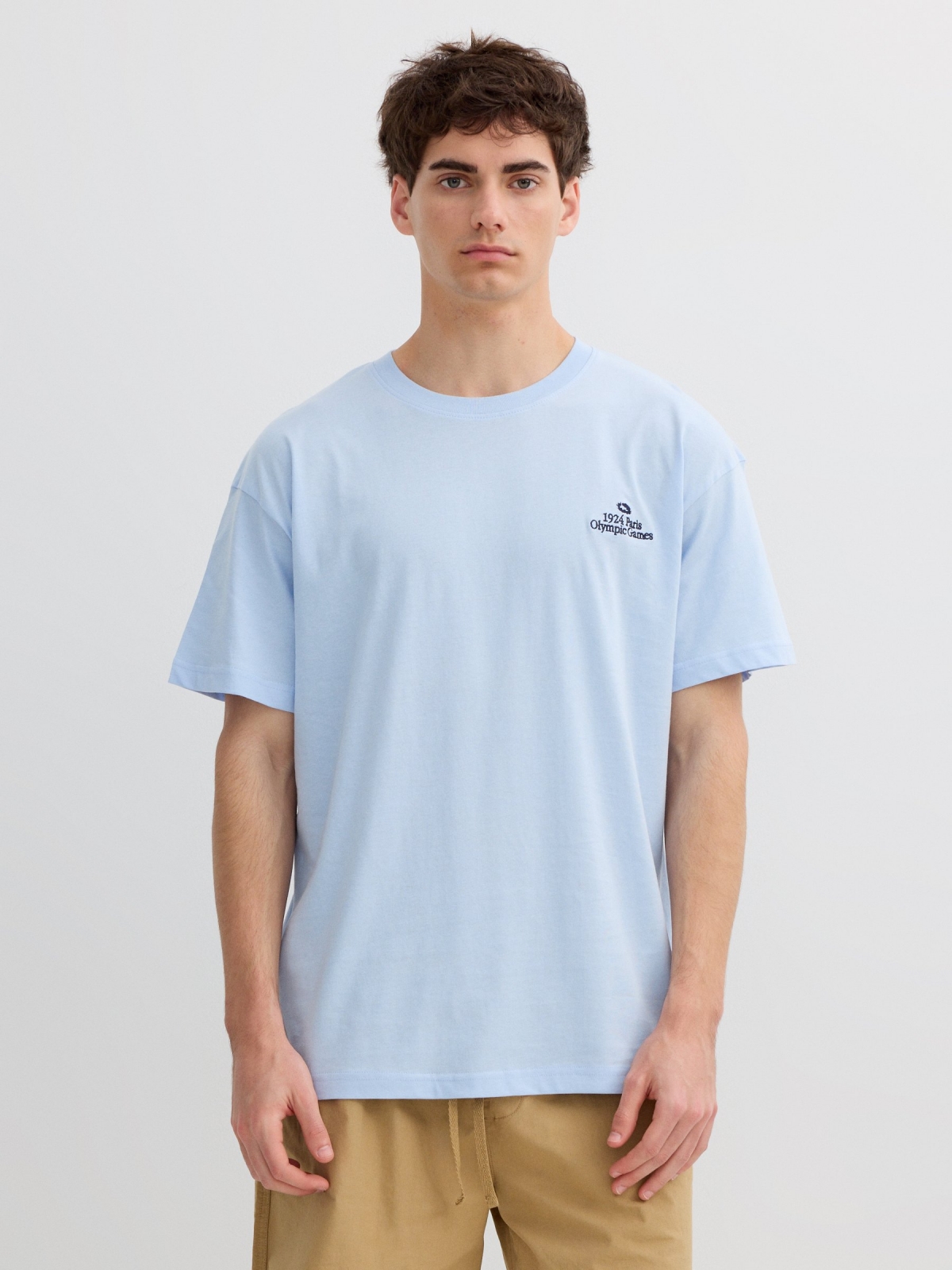 Camiseta Olympic Games azul claro vista media frontal