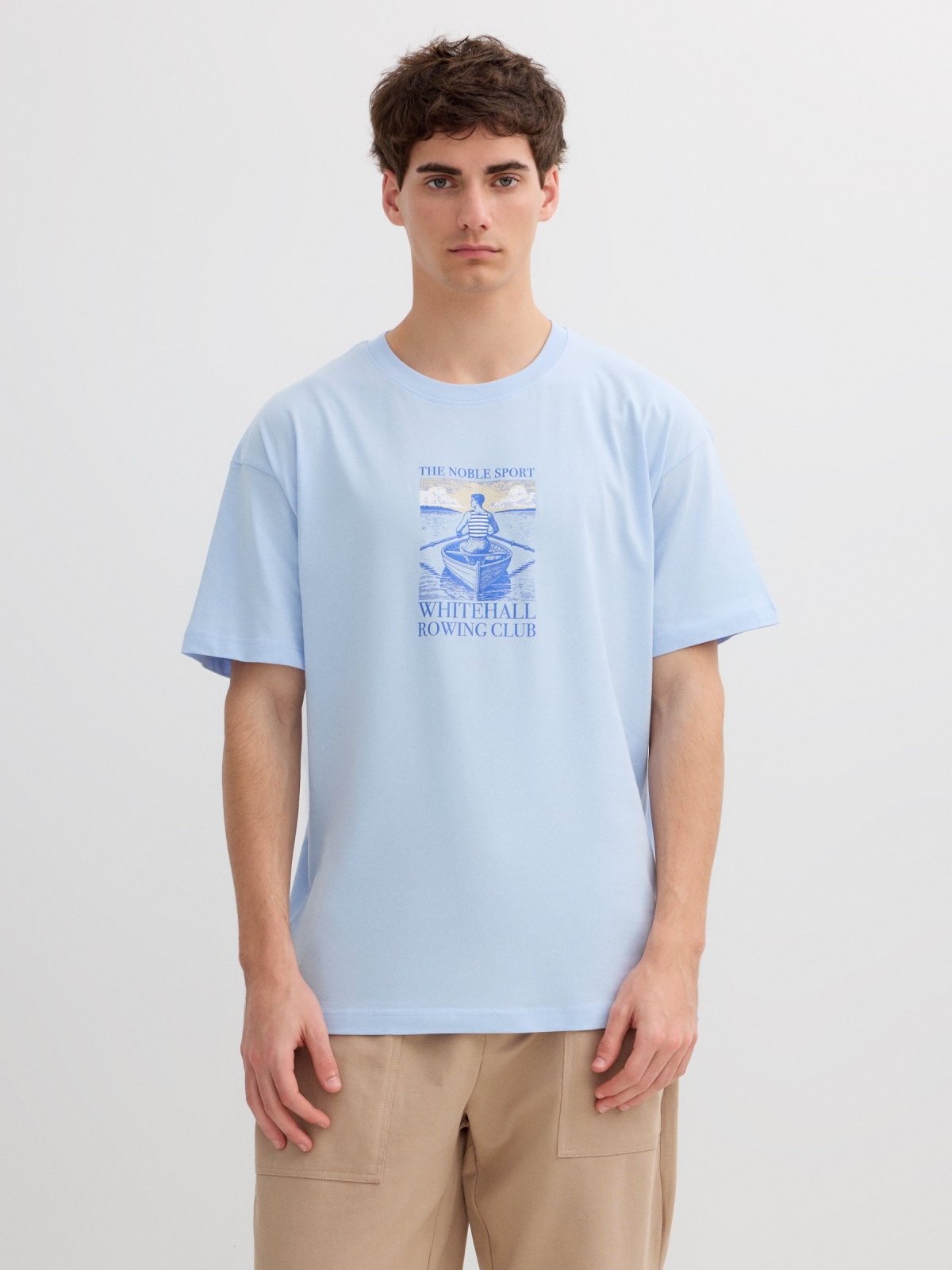 Camiseta Náutica Club Estampado azul claro vista media frontal