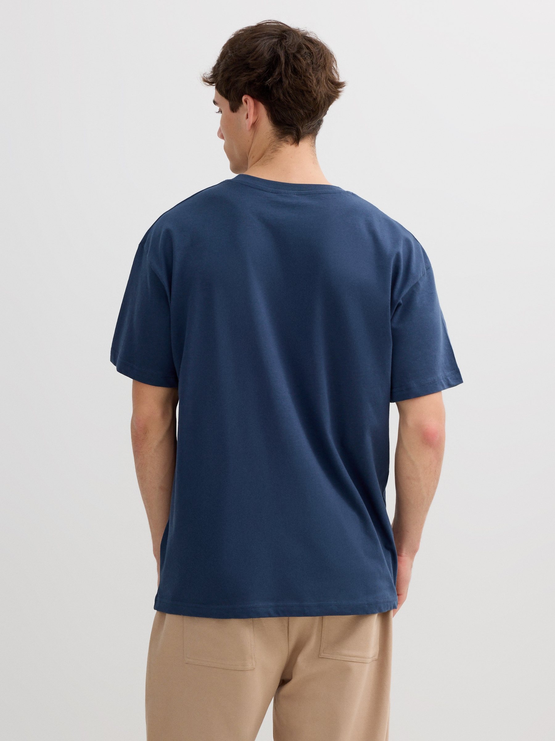 Camiseta Inside Manga Curta azul petróleo vista meia frontal